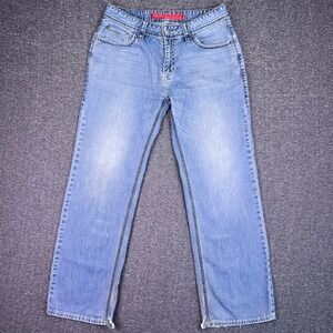 Rock & Roll Cowboy Jeans Men 32x32 Light Wash Double Barrel Straight Western Y2K